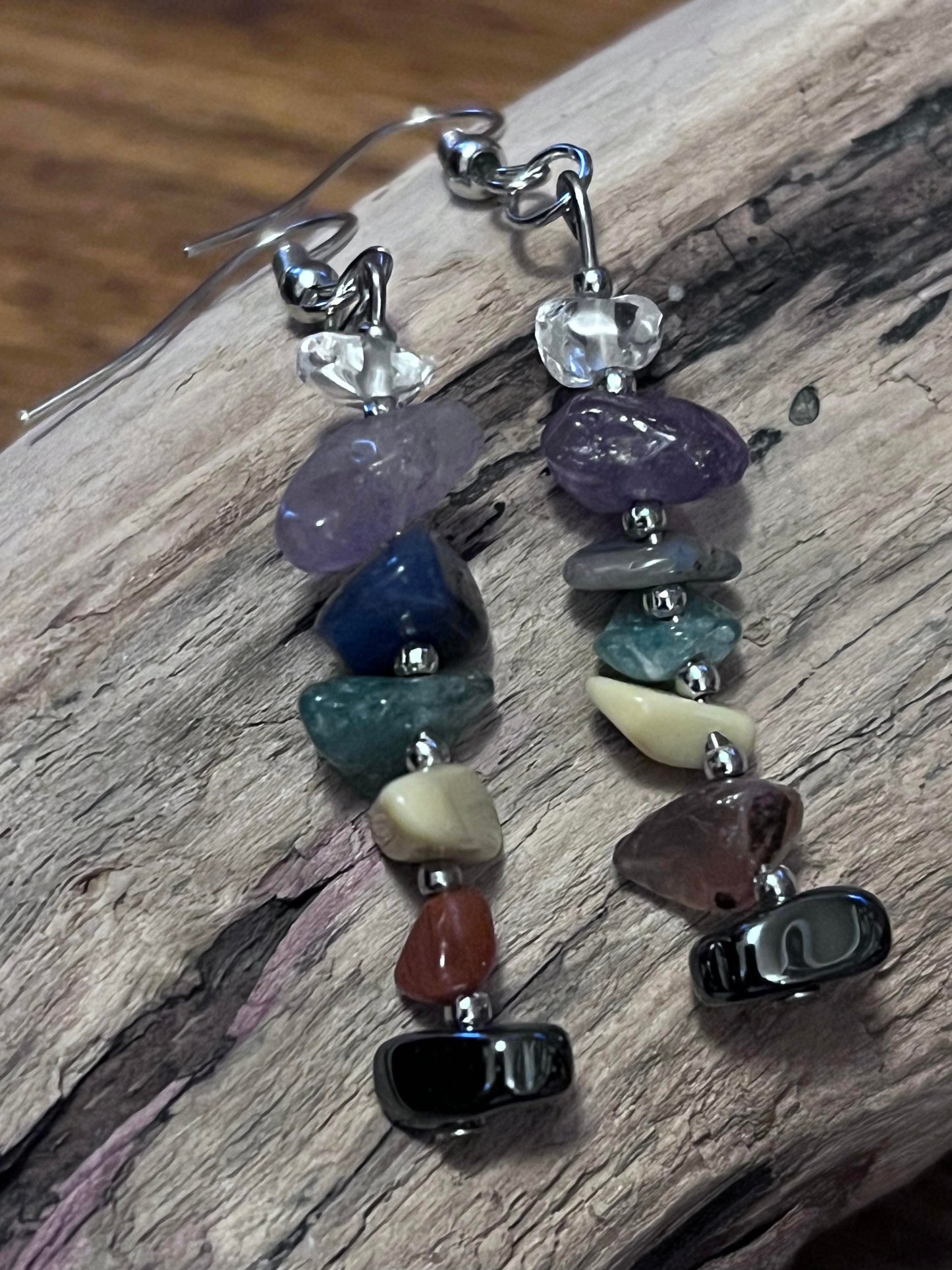 Chakra Crystal Chip Earrings