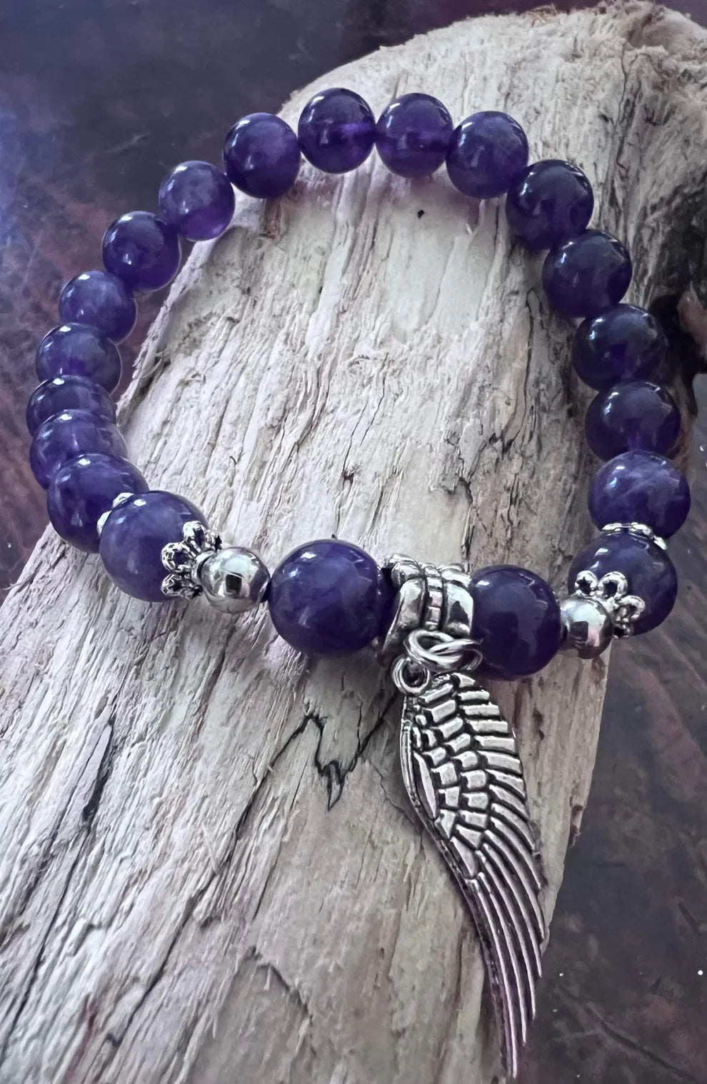 Amethyst Angel Wing Bracelet